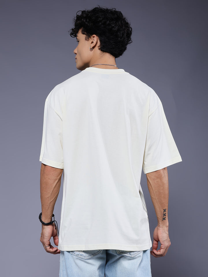 Solid Men Oversized T-Shirt - Off White