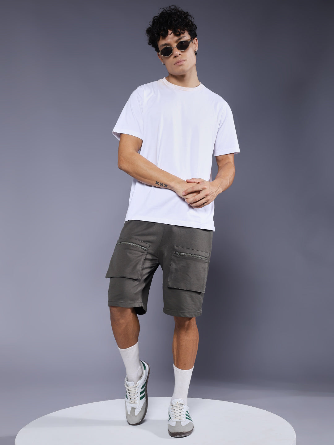 Mens Cargo Shorts - Olive Green
