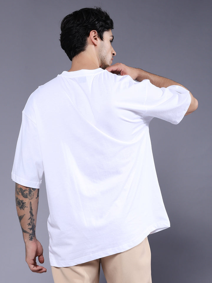 Solid Men Oversized T-Shirt - White