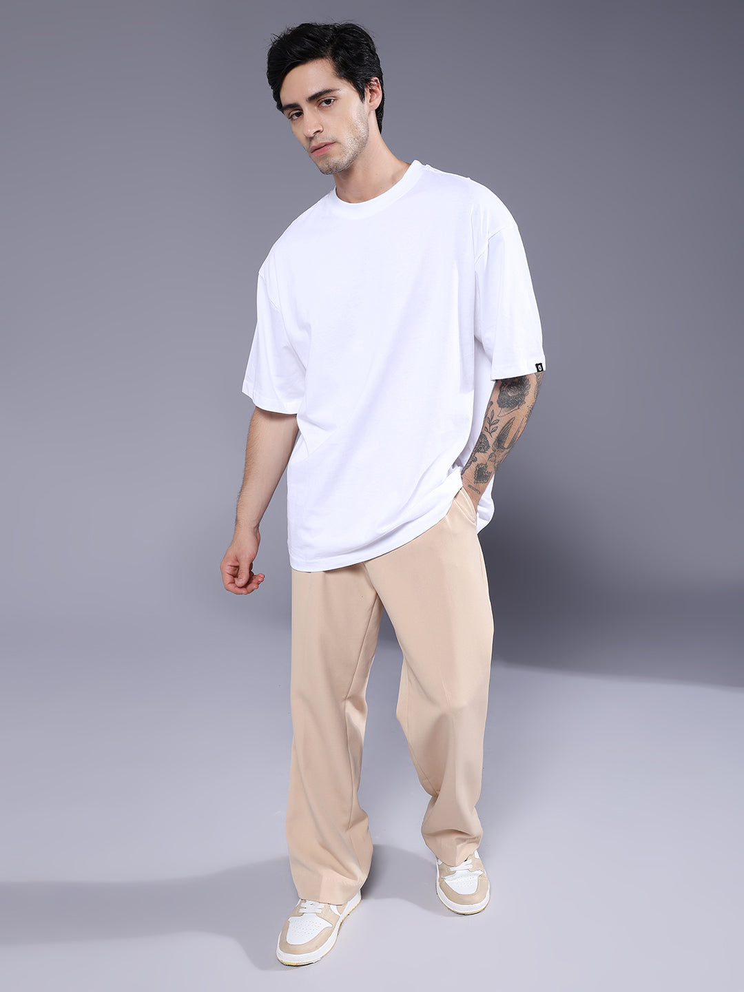 Solid Men Oversized T-Shirt - White