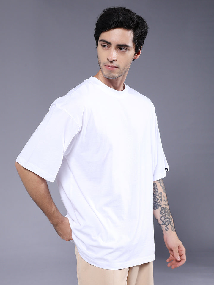 Solid Men Oversized T-Shirt - White