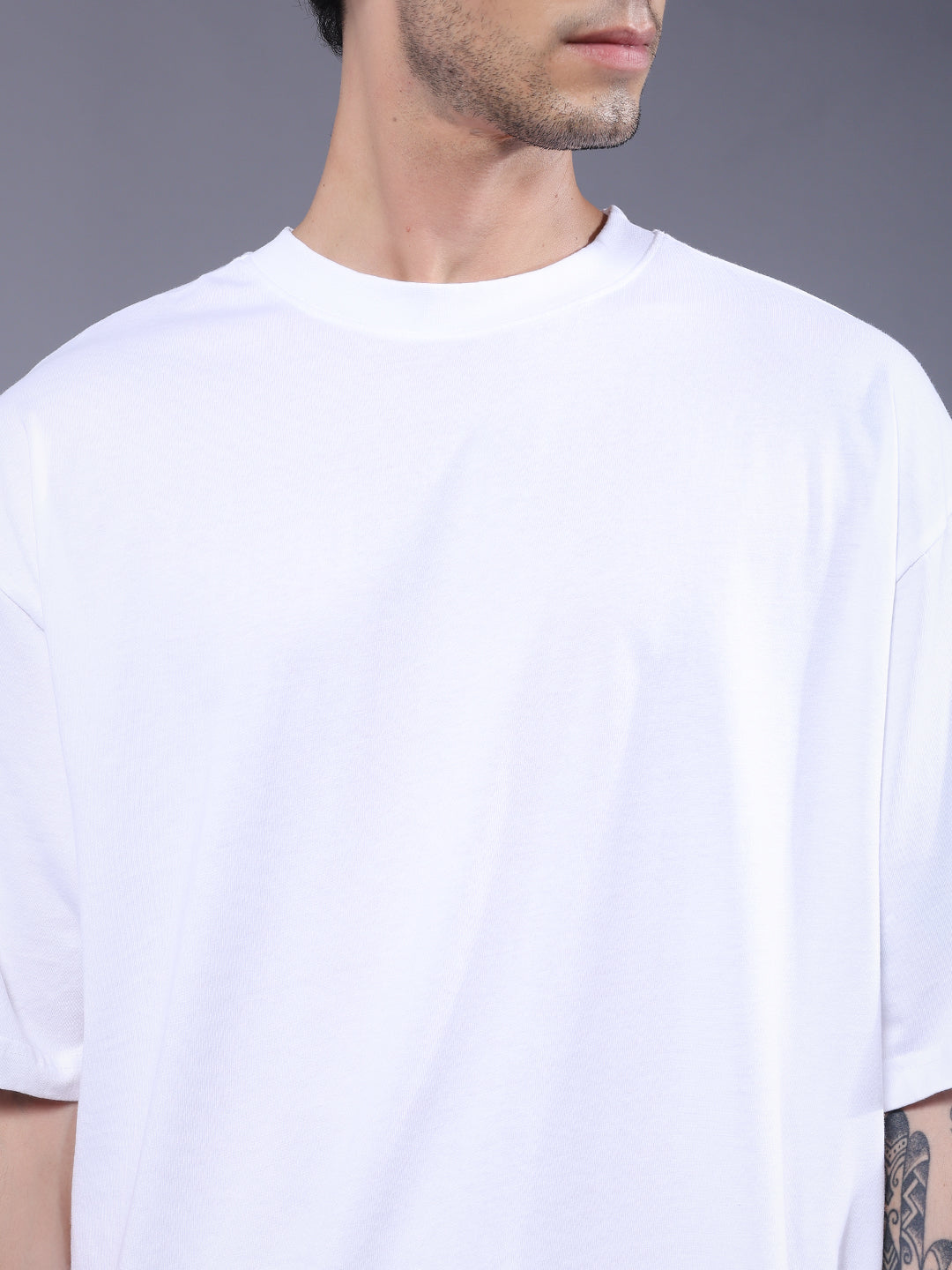 Solid Men Oversized T-Shirt - White