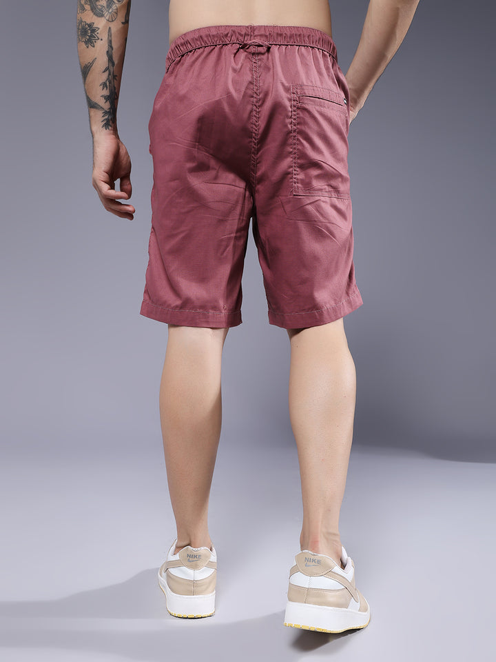 Mens Cotton Utility Shorts  – Mauve