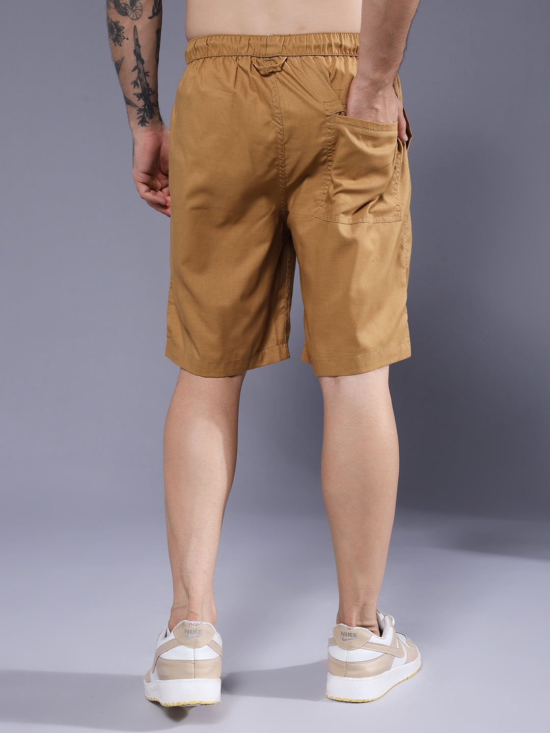 Mens Cotton Utility Shorts  – Mustard