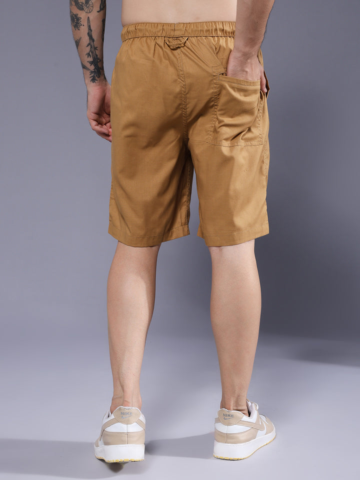 Mens Cotton Utility Shorts  – Mustard