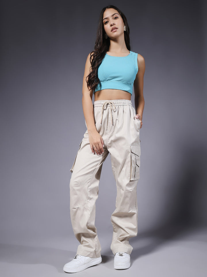 Women Utility Cargo - Beige