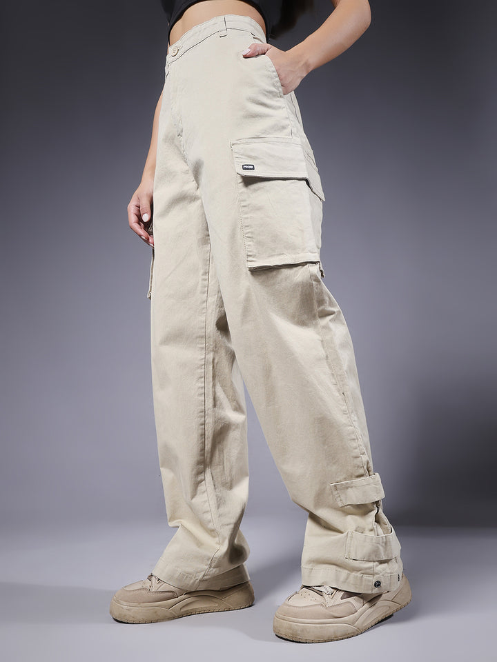 Women Utility Cargos - Off White