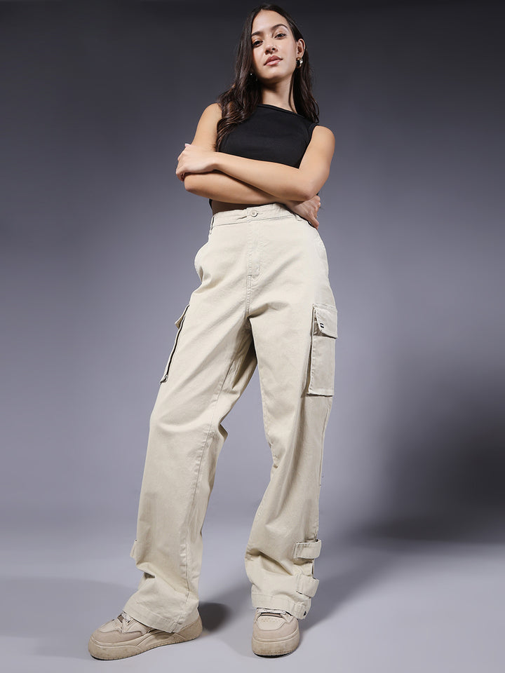 Women Utility Cargos - Off White