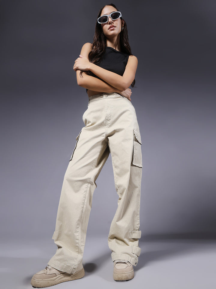Women Utility Cargos - Off White