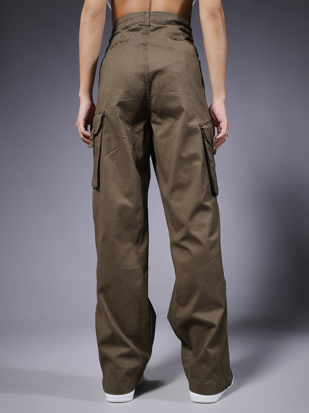 Women Utility Cargos - Olive Green