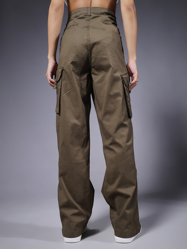Women Utility Cargos - Olive Green