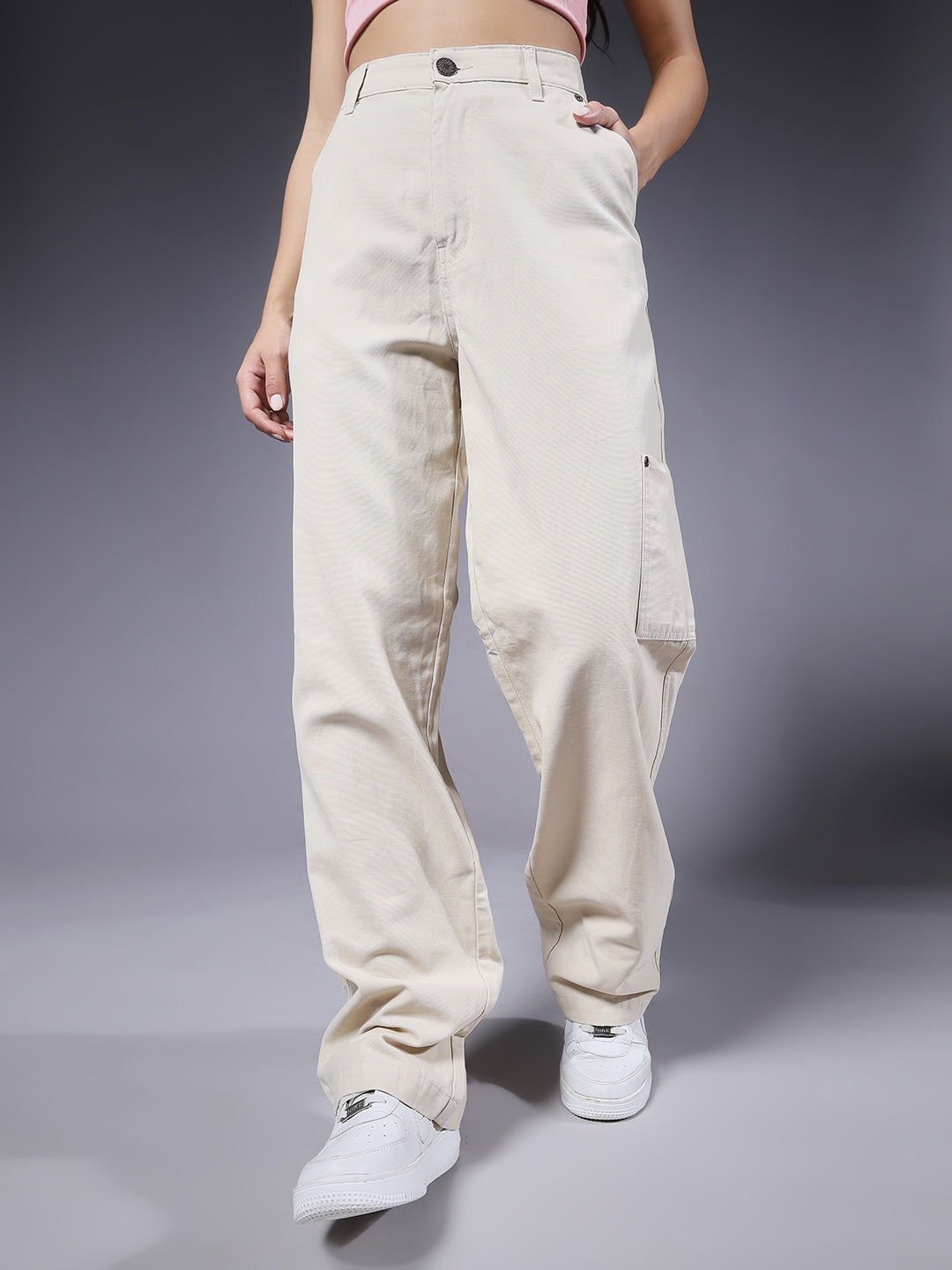 Women Carpenter Pants - Off White