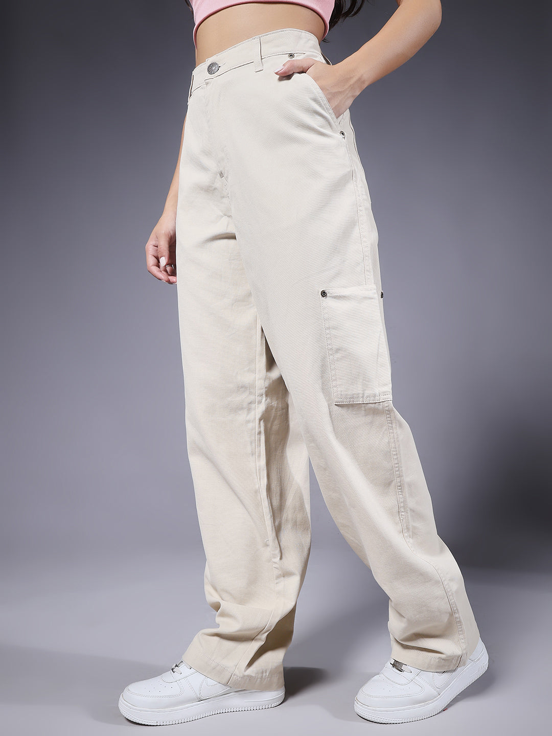 Women Carpenter Pants - Off White