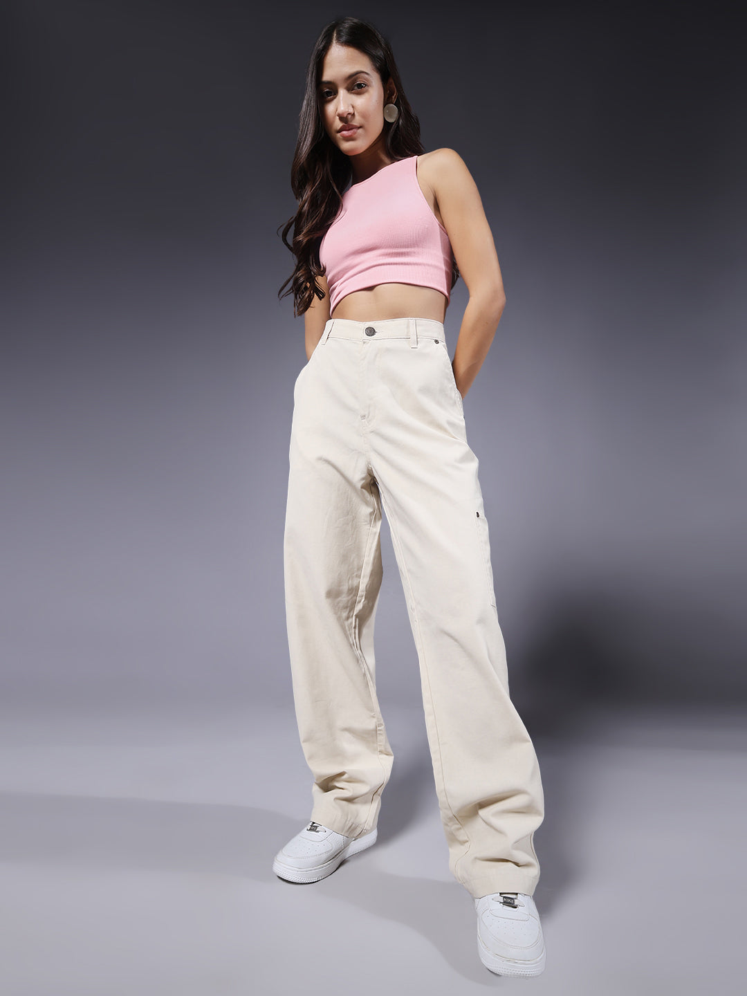 Women Carpenter Pants - Off White