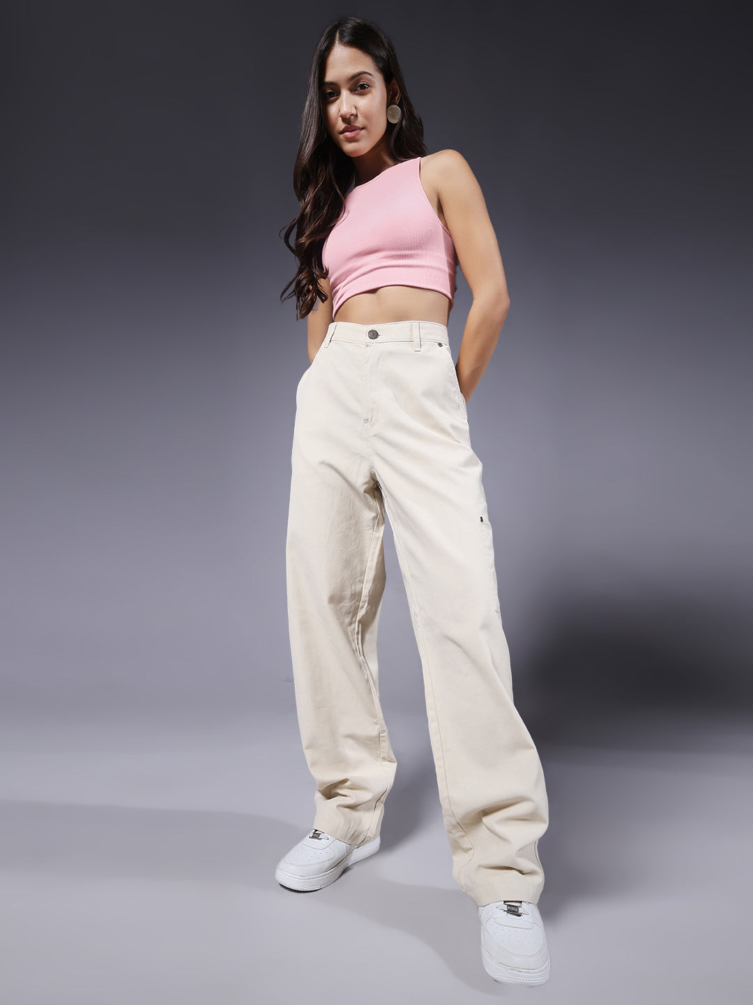 Women Carpenter Pants - Off White