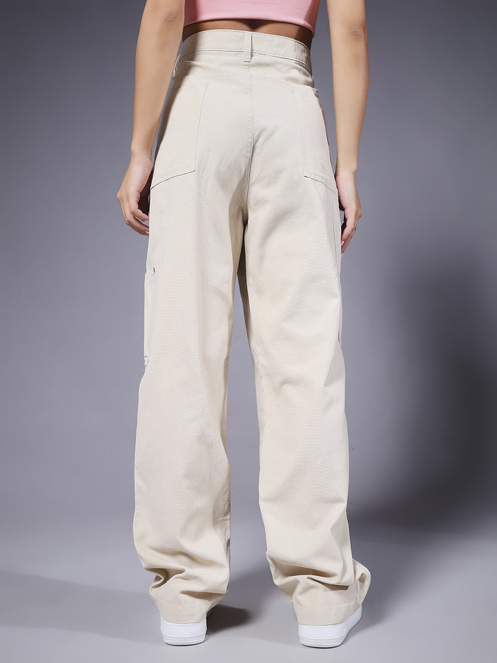 Women Carpenter Pants - Off White