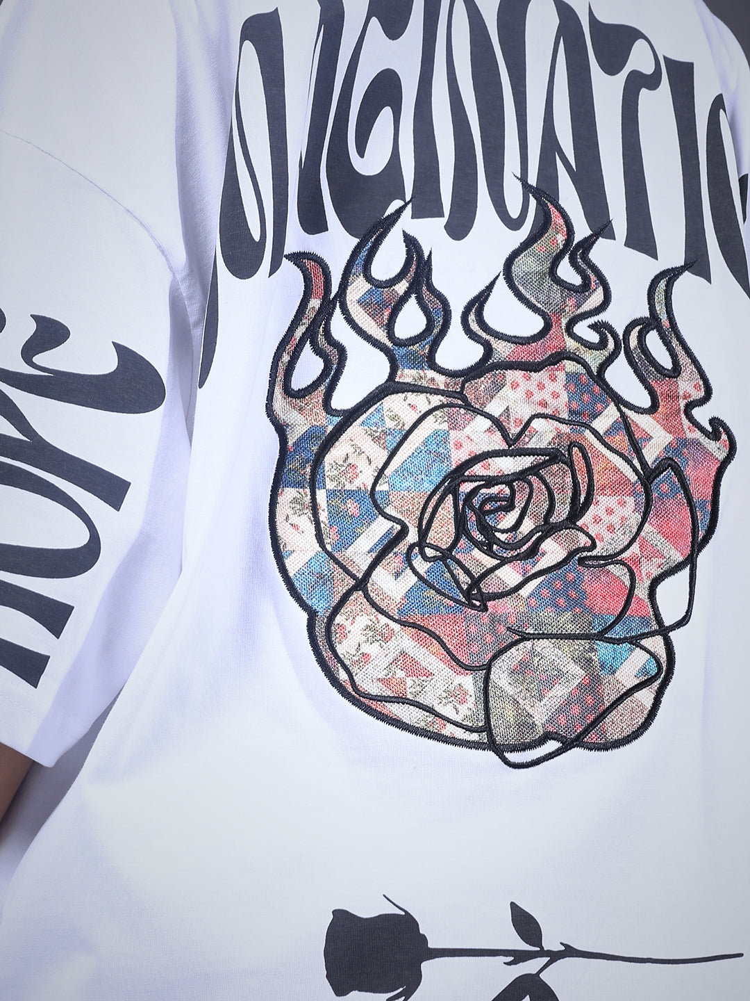 Imagination Embroidered Printed Women Oversized T-shirt