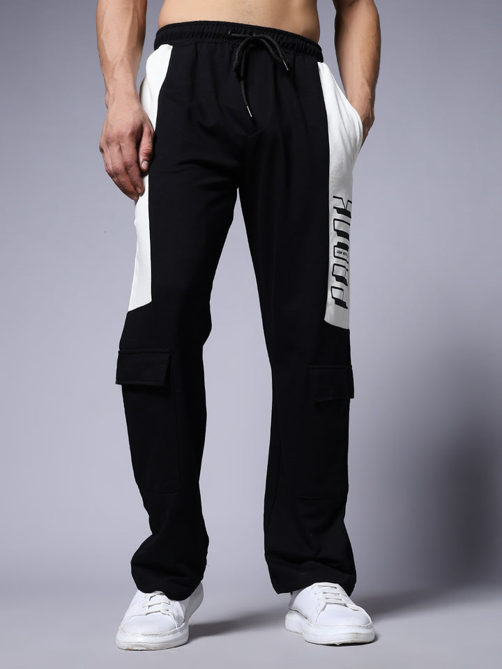 Men Premium Knitted Joggers with Side Panel Print