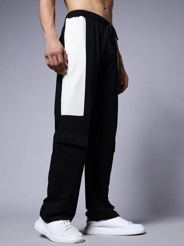 Men Premium Knitted Joggers with Side Panel Print