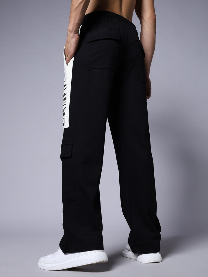 Men Premium Knitted Joggers with Side Panel Print