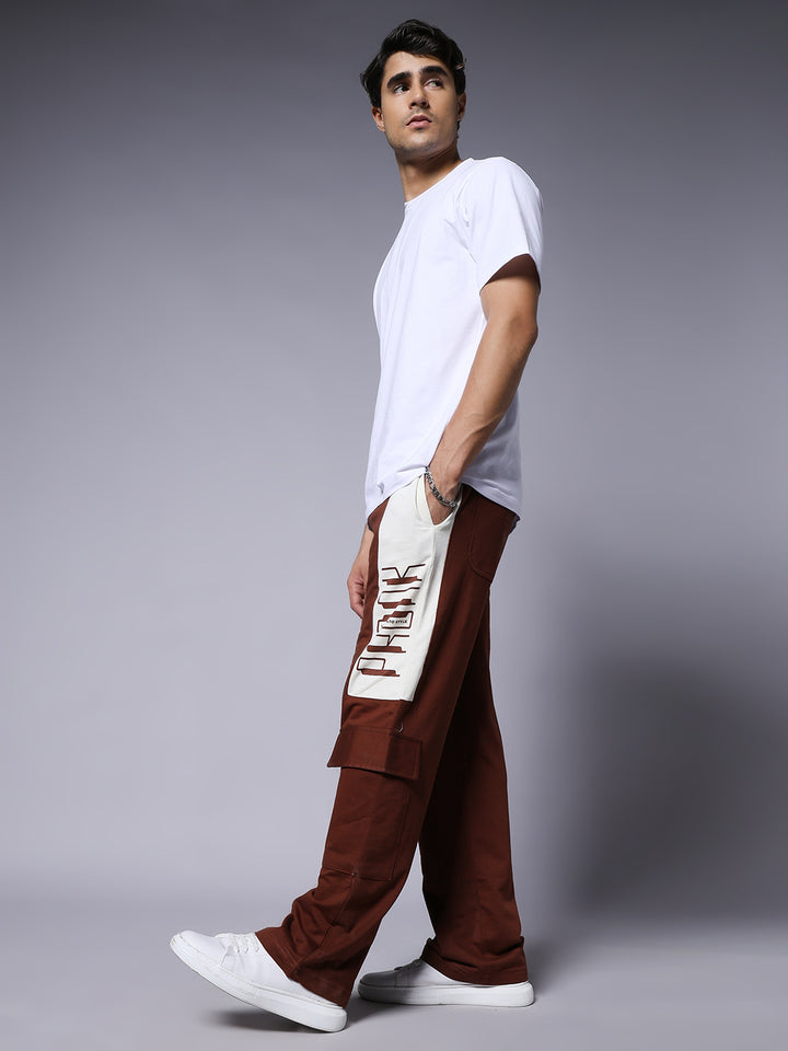 Men Premium Knitted Joggers with Side Panel Print