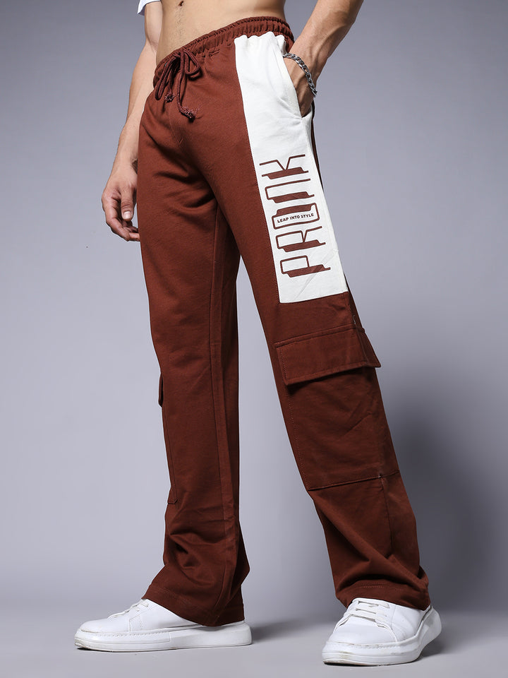 Men Premium Knitted Joggers with Side Panel Print