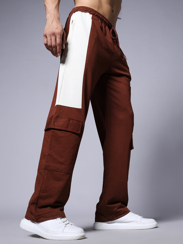 Men Premium Knitted Joggers with Side Panel Print