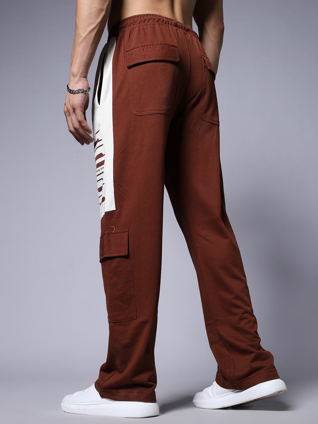 Men Premium Knitted Joggers with Side Panel Print