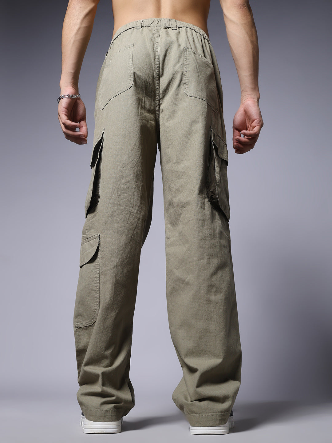 Men Utility Cargo - Olive Green