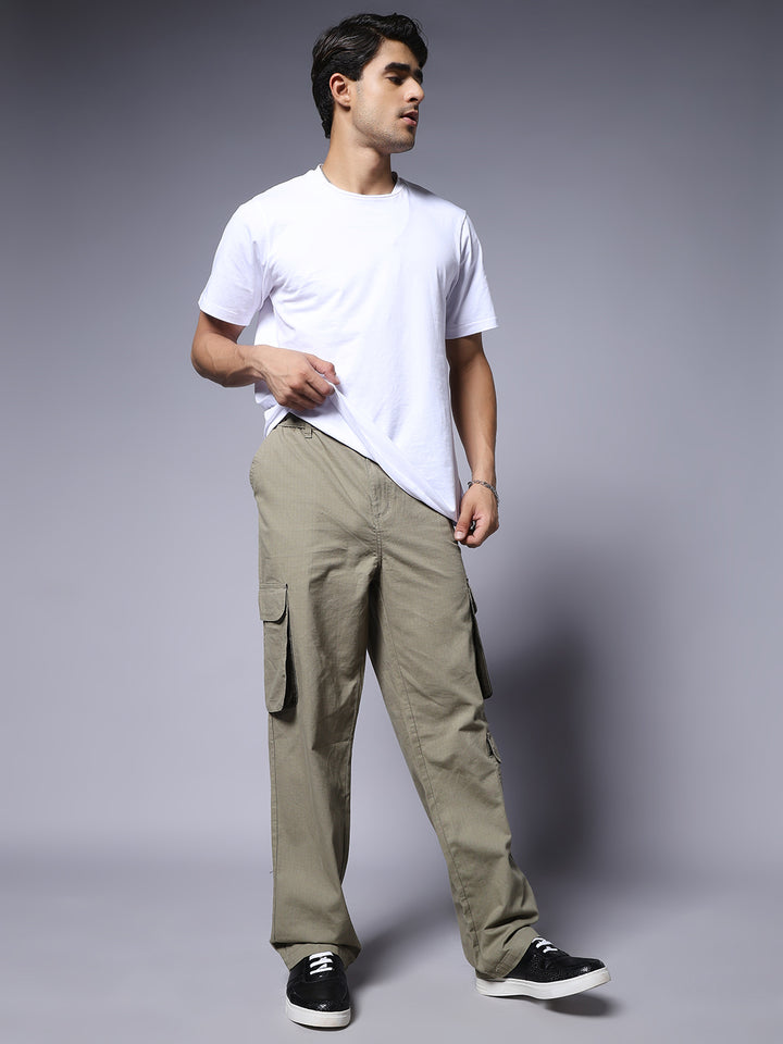 Men Utility Cargo - Olive Green