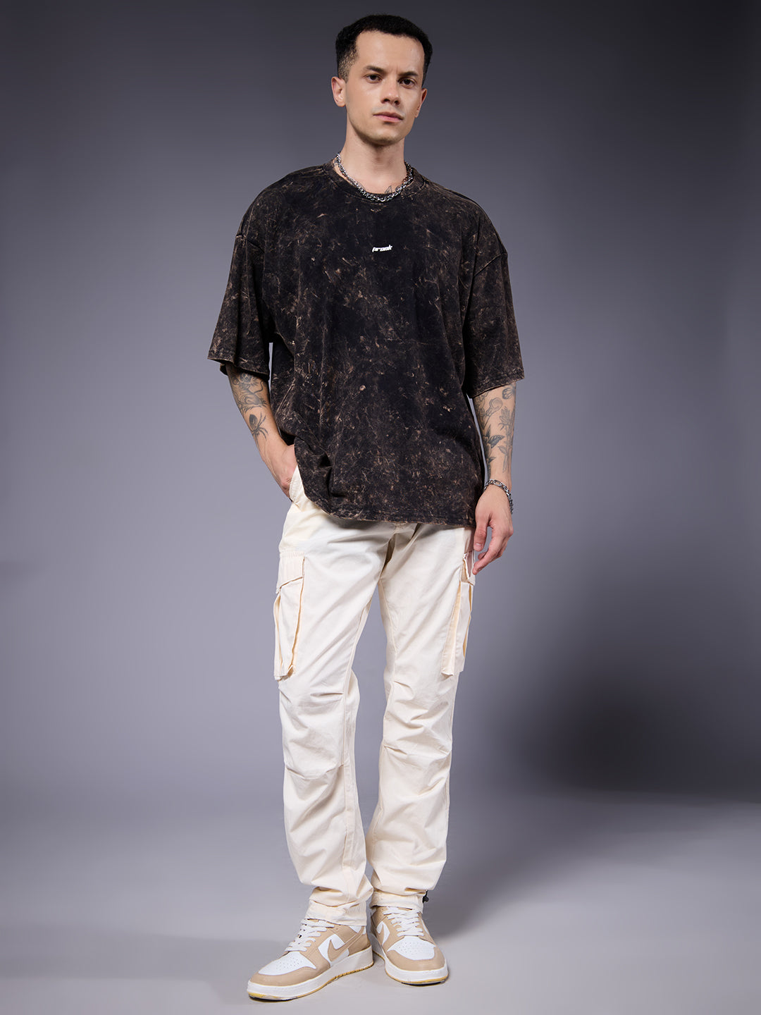 Men Retro Washed Oversized T-Shirt