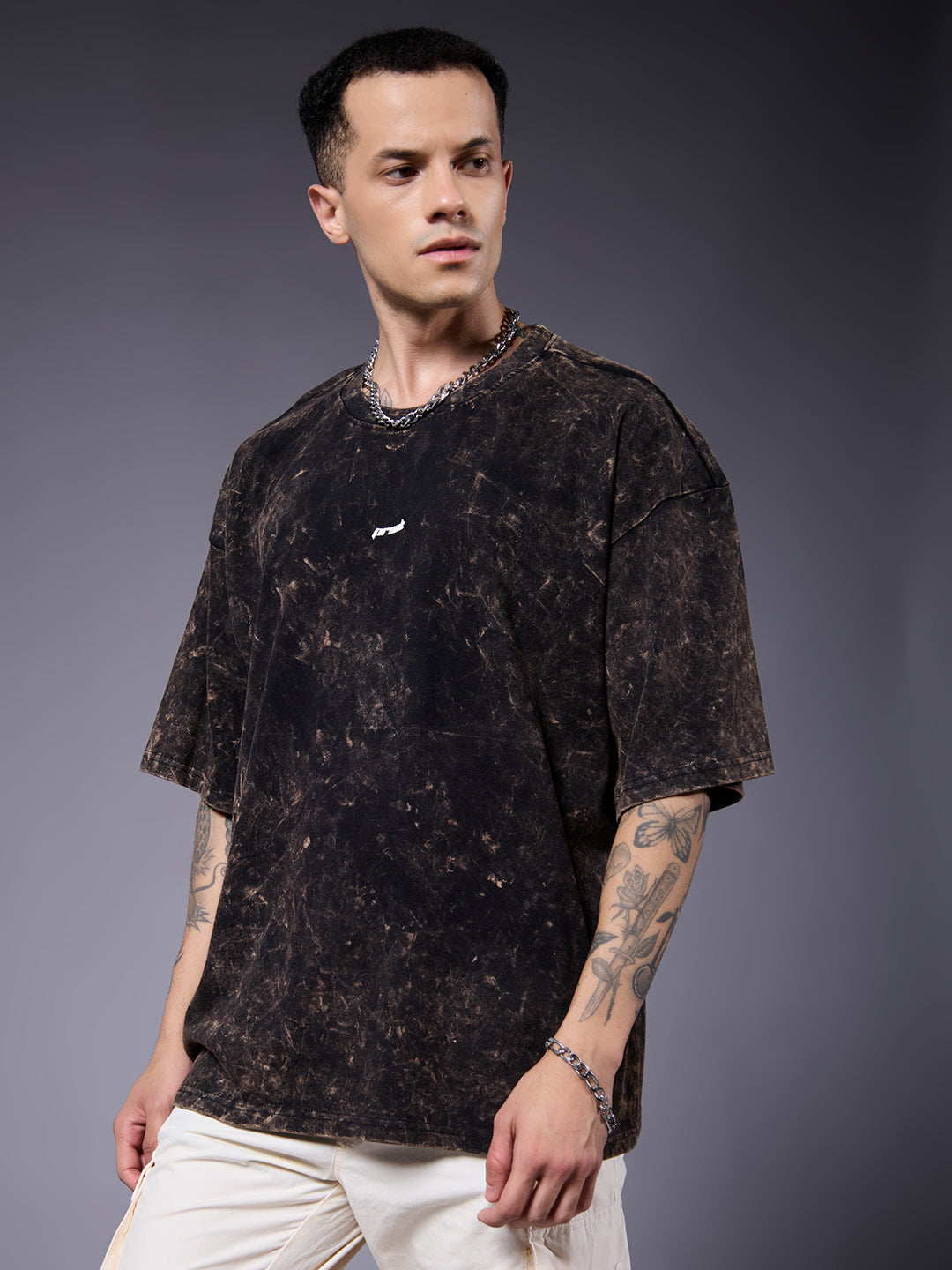 Men Retro Washed Oversized T-Shirt