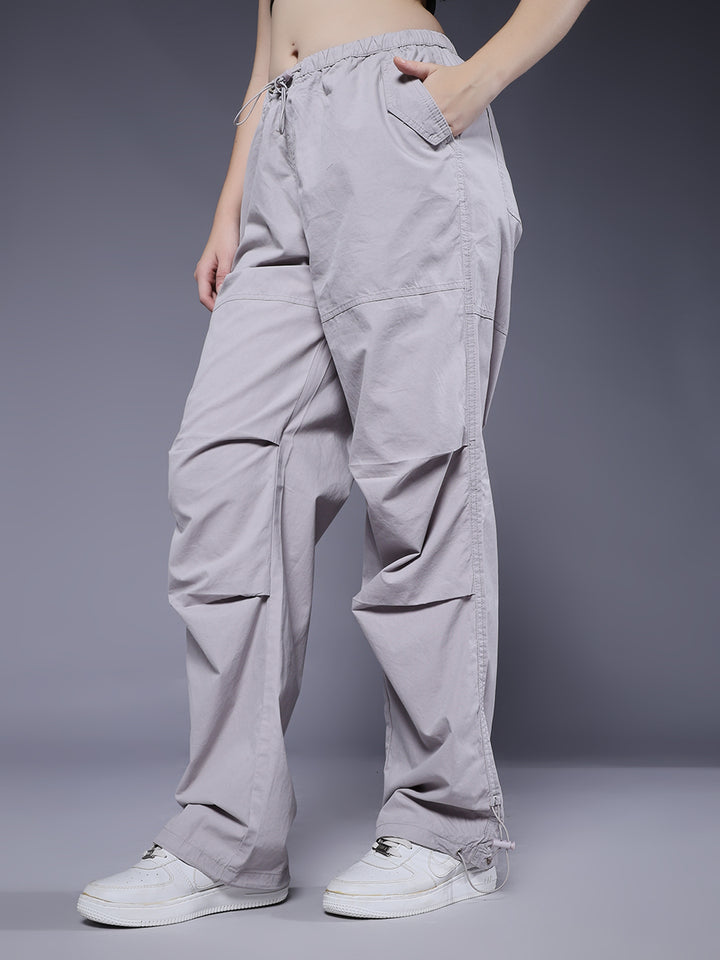 Parachute Pants For Women - Ash Grey