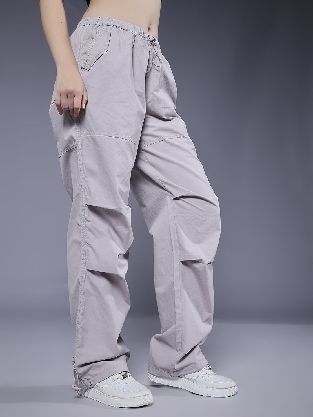 Parachute Pants For Women - Ash Grey