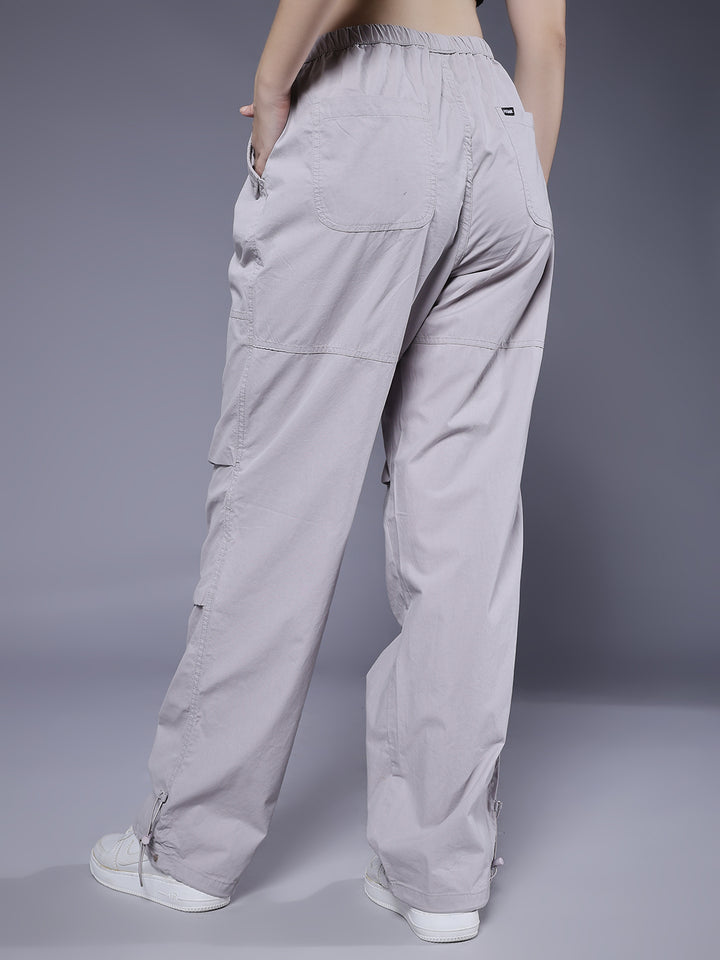 Parachute Pants For Women - Ash Grey
