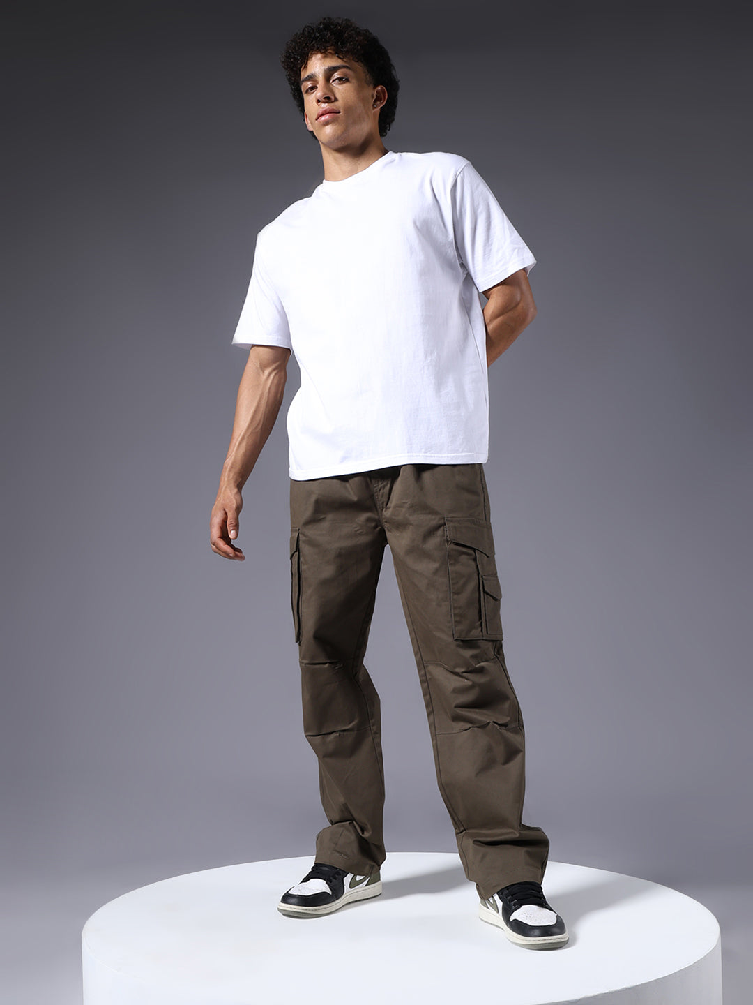 Men Utility Cargo - Olive Green