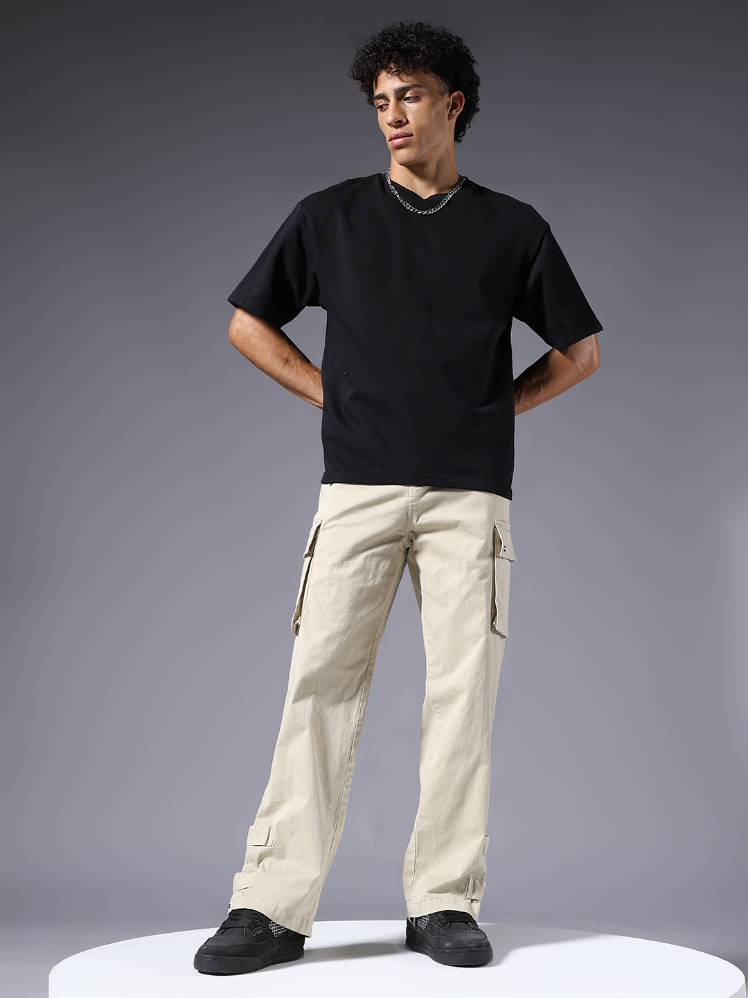Men Utility Cargos - Off White