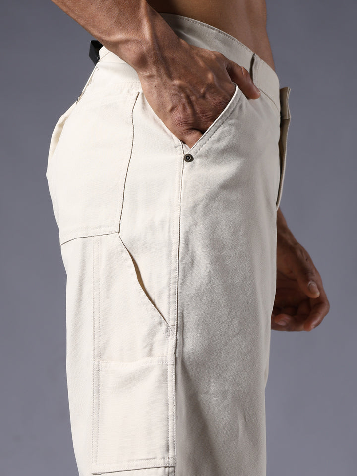 Men Carpenter Pants - Off White