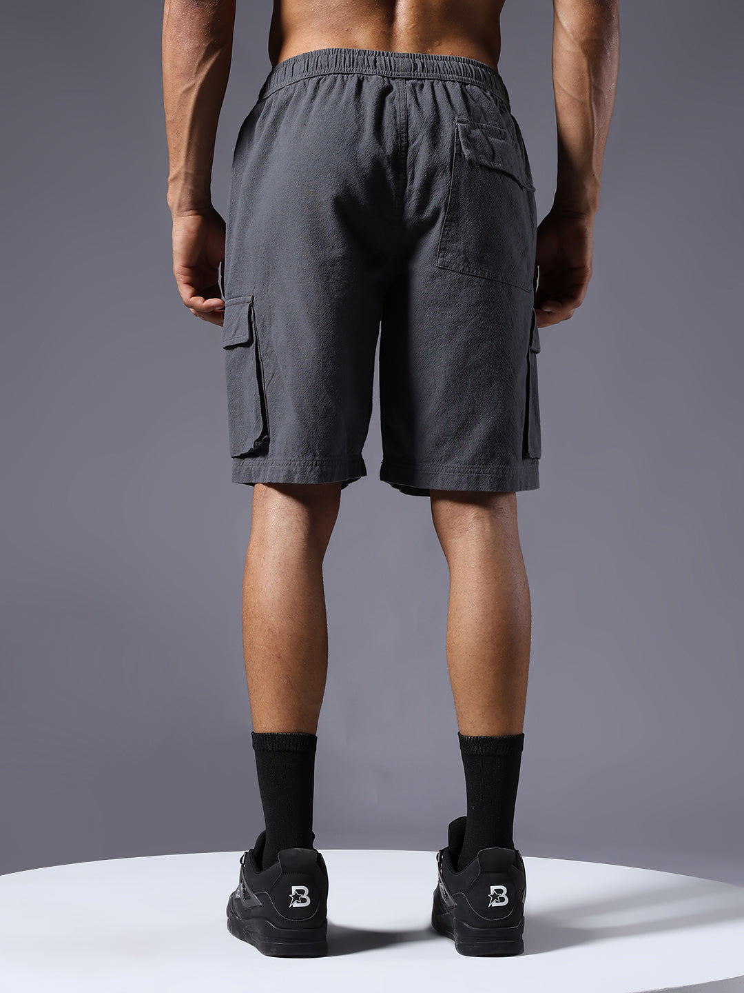 Men Utility Shorts - Dark Grey