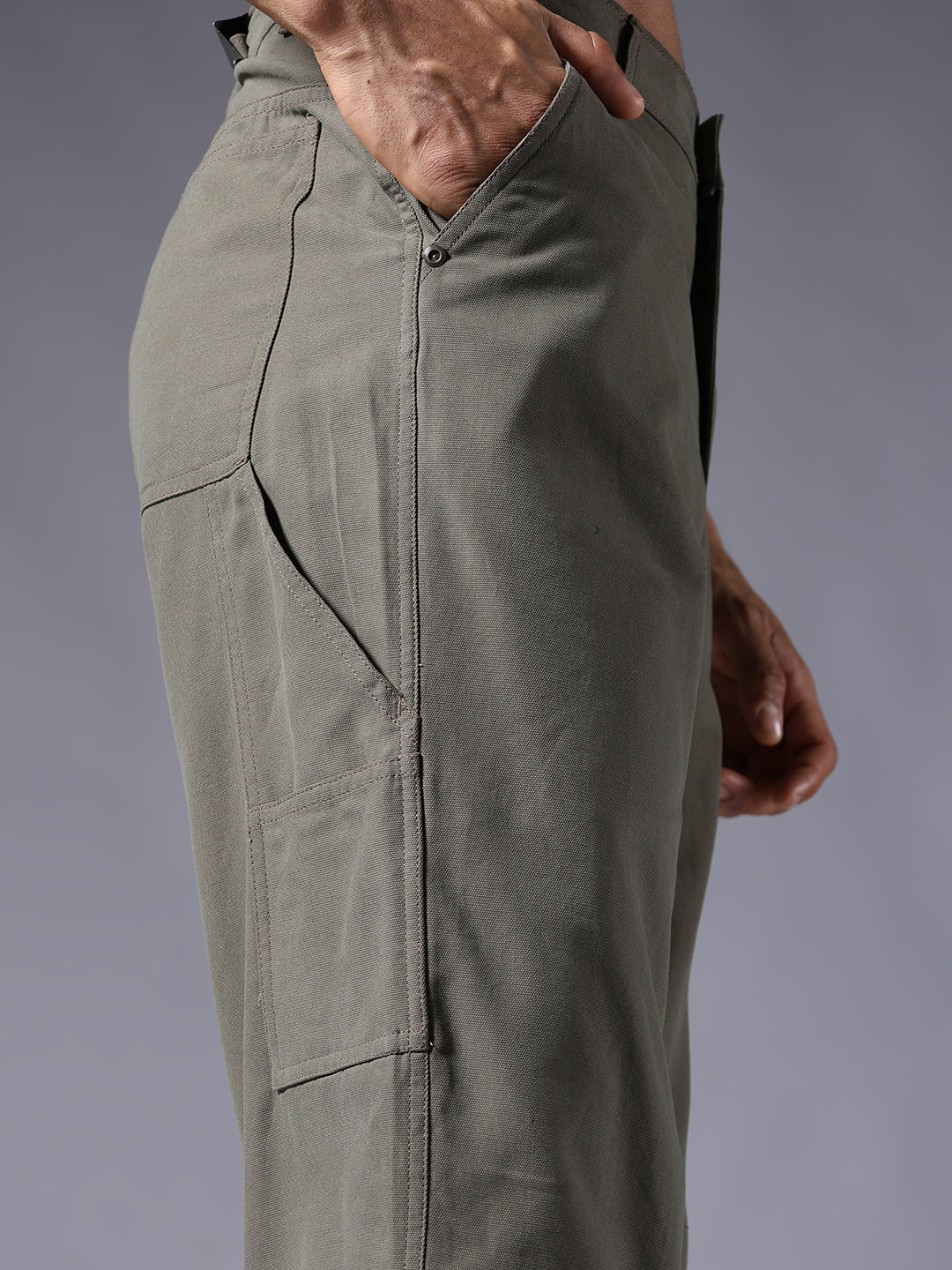 Men Carpenter Pants - Olive Green