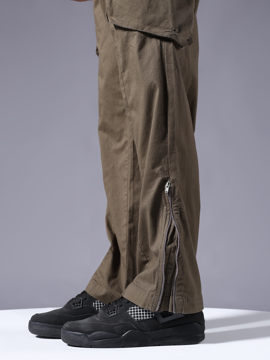 Men Utility Cargos - Olive Green