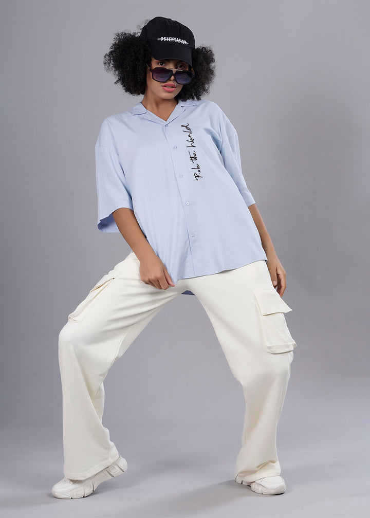 Rule The World Womens Fluidic Oversized Shirt