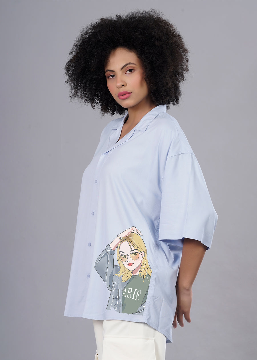 Cool Girl Womens Fluidic Oversized Shirt