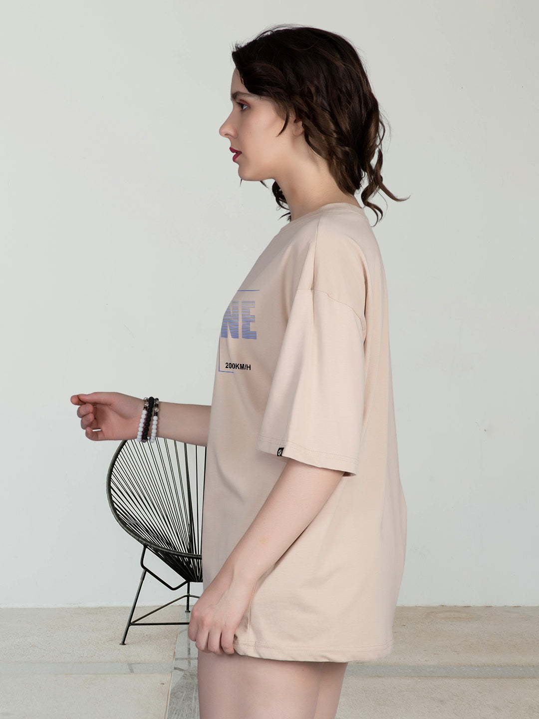 SKYLINE Women Graphic Printed Oversized  T-Shirt