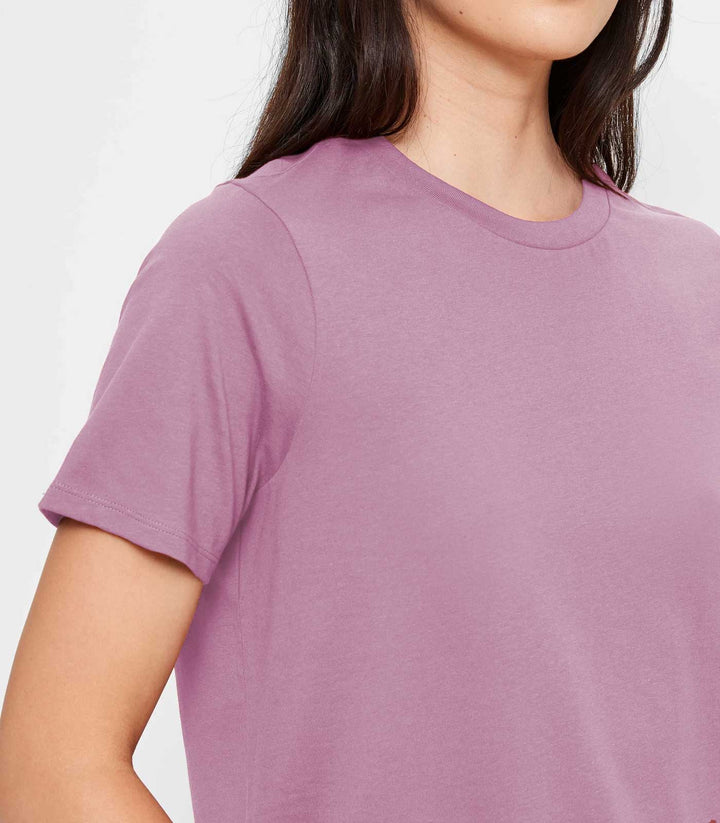 Women Solid Half Sleeve T-Shirt - Lilac