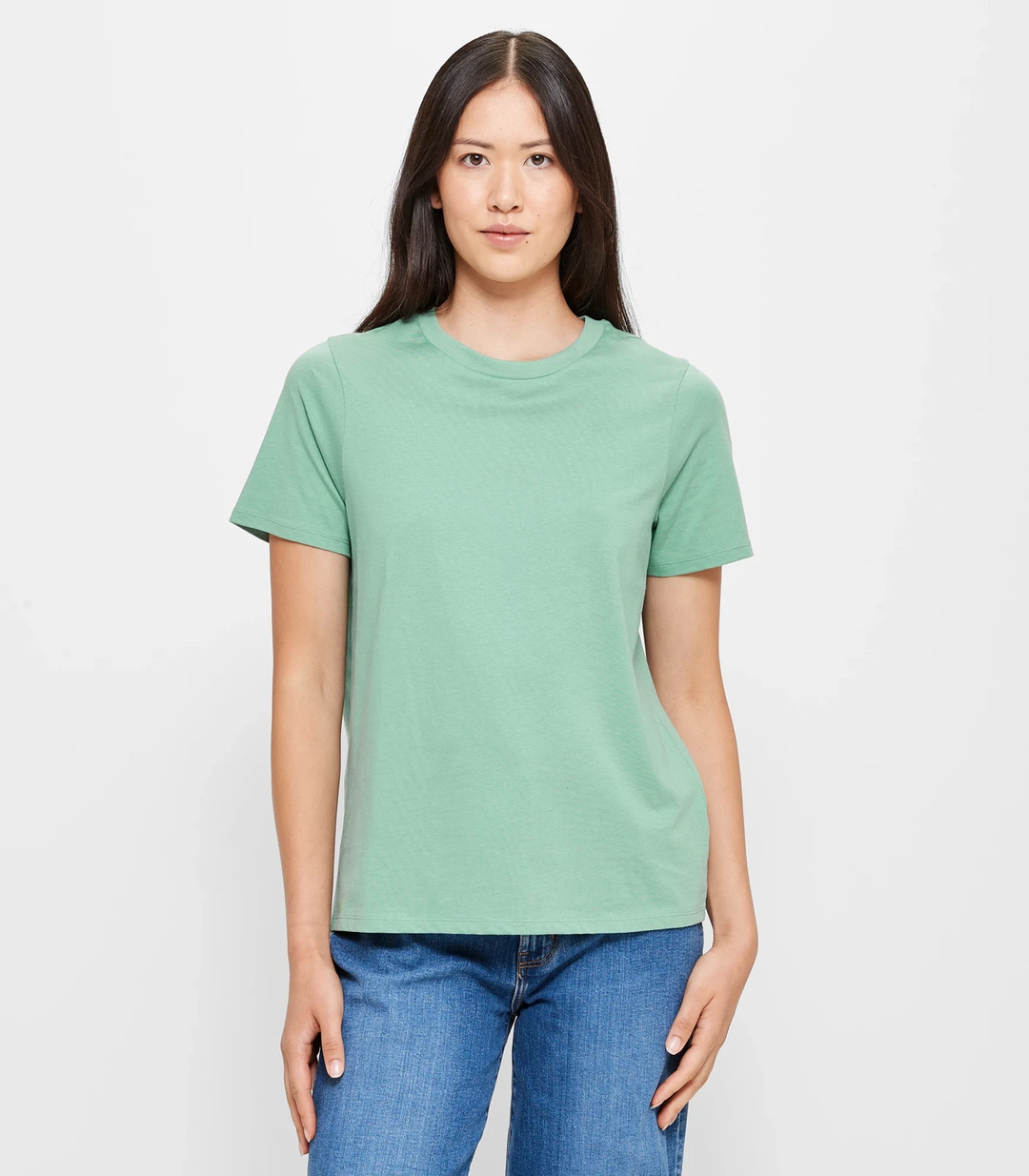 Women Solid Half Sleeve T-Shirt - Mint Green