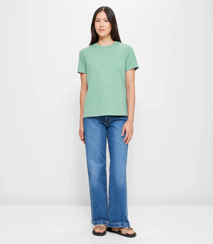 Women Solid Half Sleeve T-Shirt - Mint Green