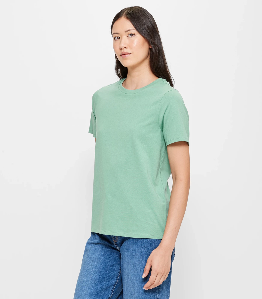 Women Solid Half Sleeve T-Shirt - Mint Green