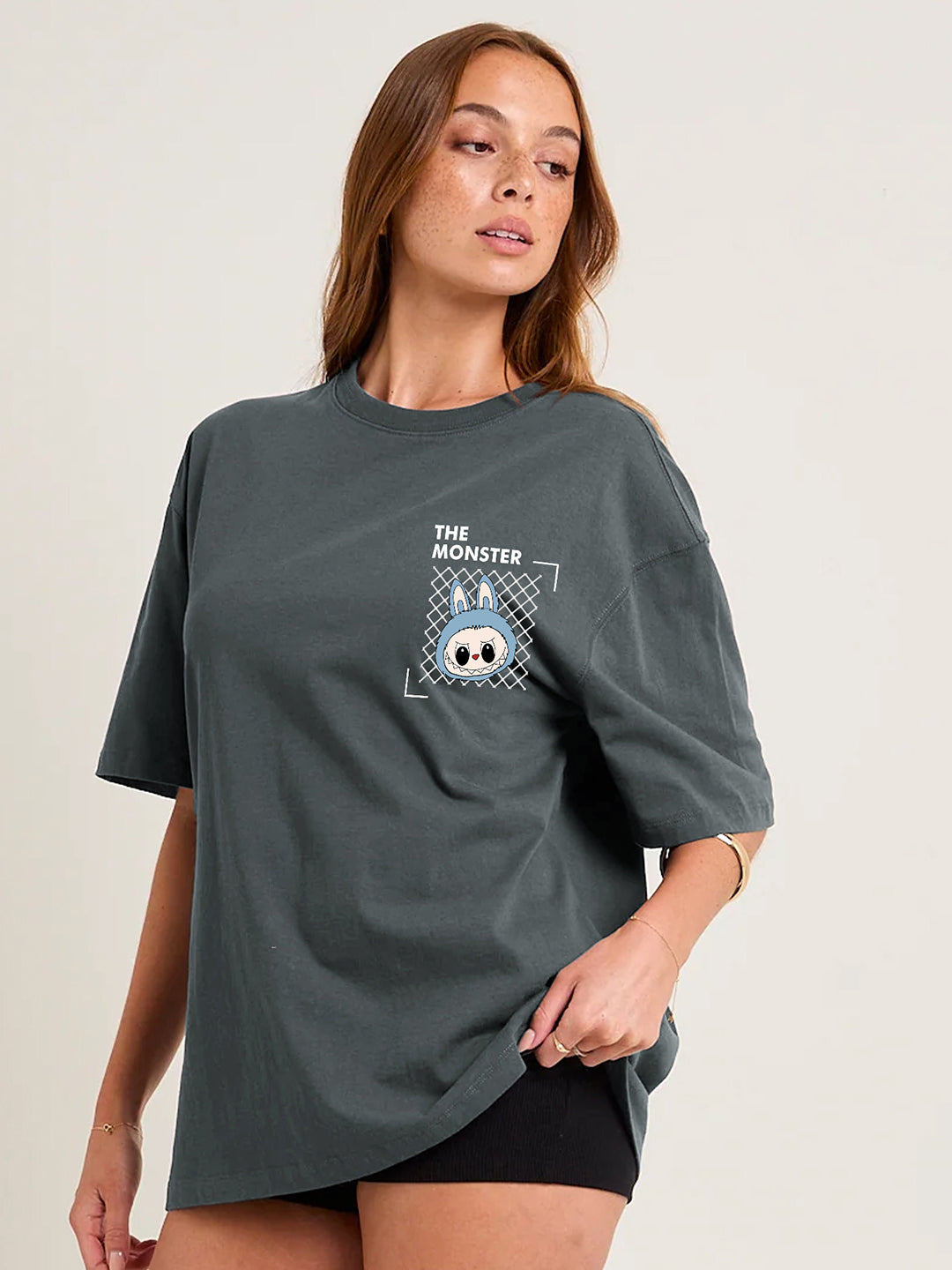 Urban Beast Women Printed Oversized T-Shirt