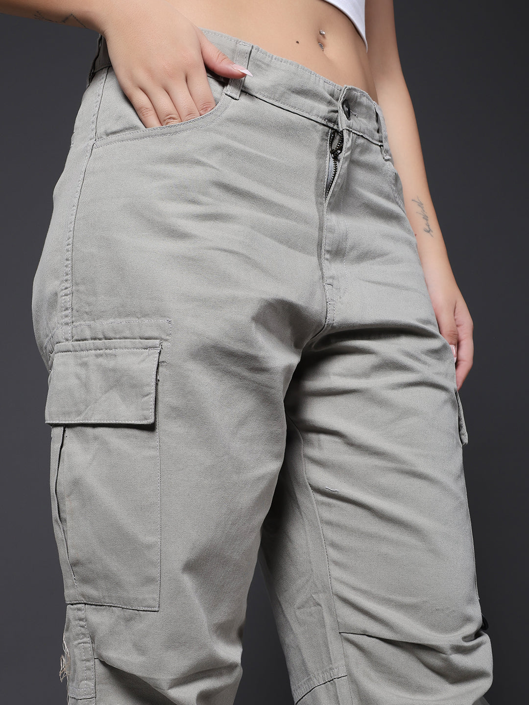 Women Utility Cargo - Ash Grey
